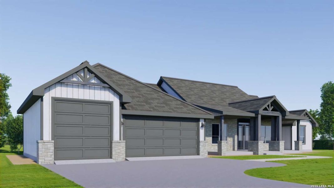 Front exterior of a new home in , Fischer, TX, highlighting curb appeal (Image 11). Front exterior of a new home in , Fischer, TX, highlighting curb appeal (Image 11).