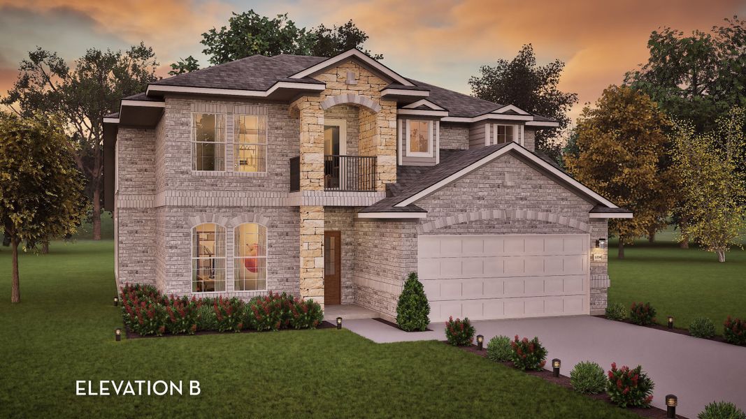 Representative exterior photo of a completed home built from the Silverthorne by CastleRock Communities in Mulberry Farms, Santa Fe, TX (Image 7).