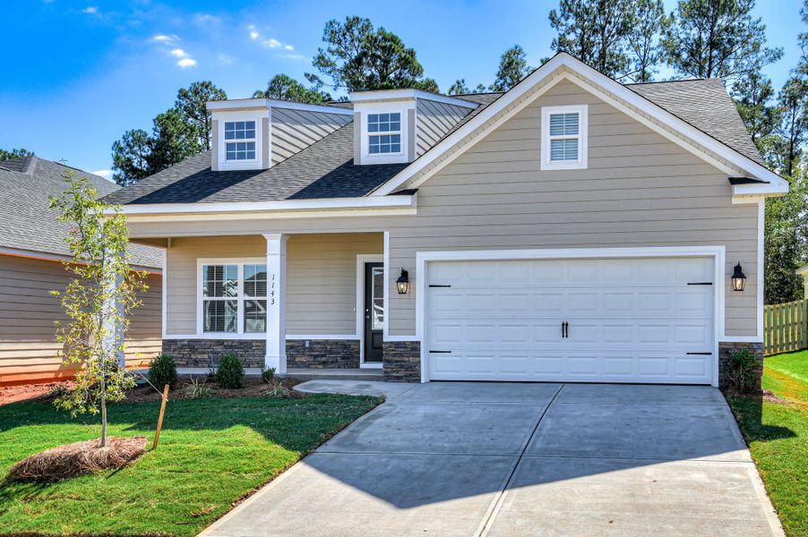 Front exterior of a new home in The Sanctuary, Aiken, SC, highlighting curb appeal (Image 20).