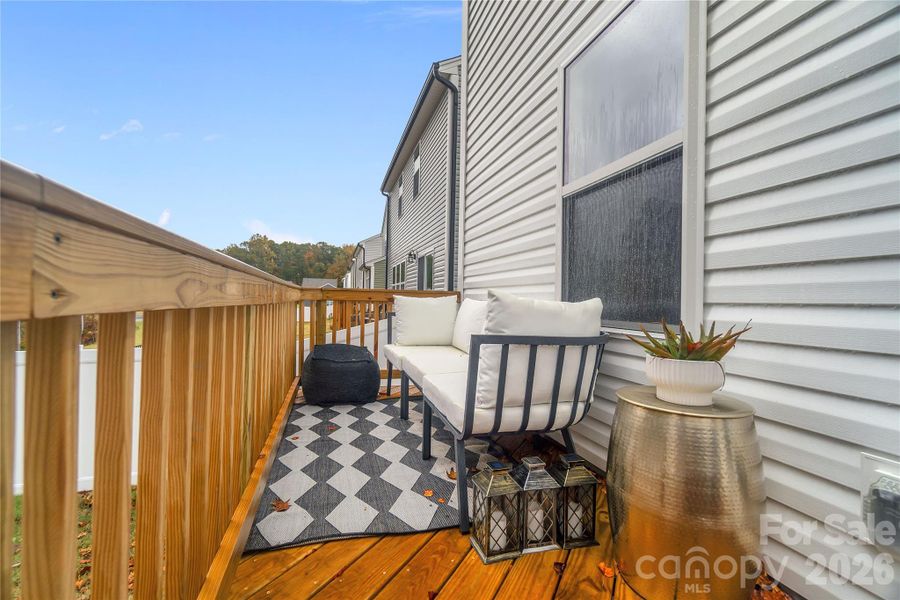 Exterior details and patio area of a home in Aubreywood, Charlotte (Image 27).