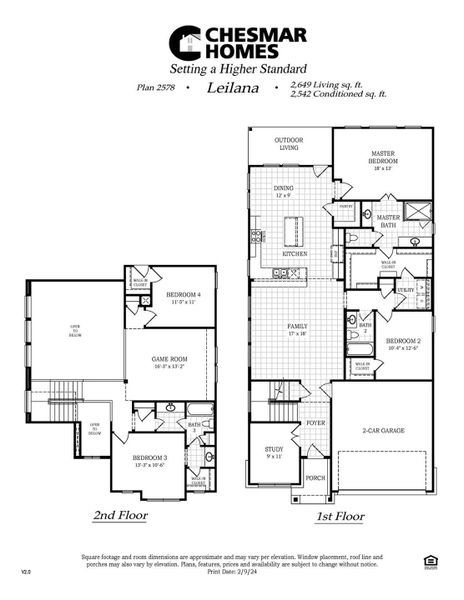 Explore the functional layout of this two-story home, designed for versatile living and comfort.