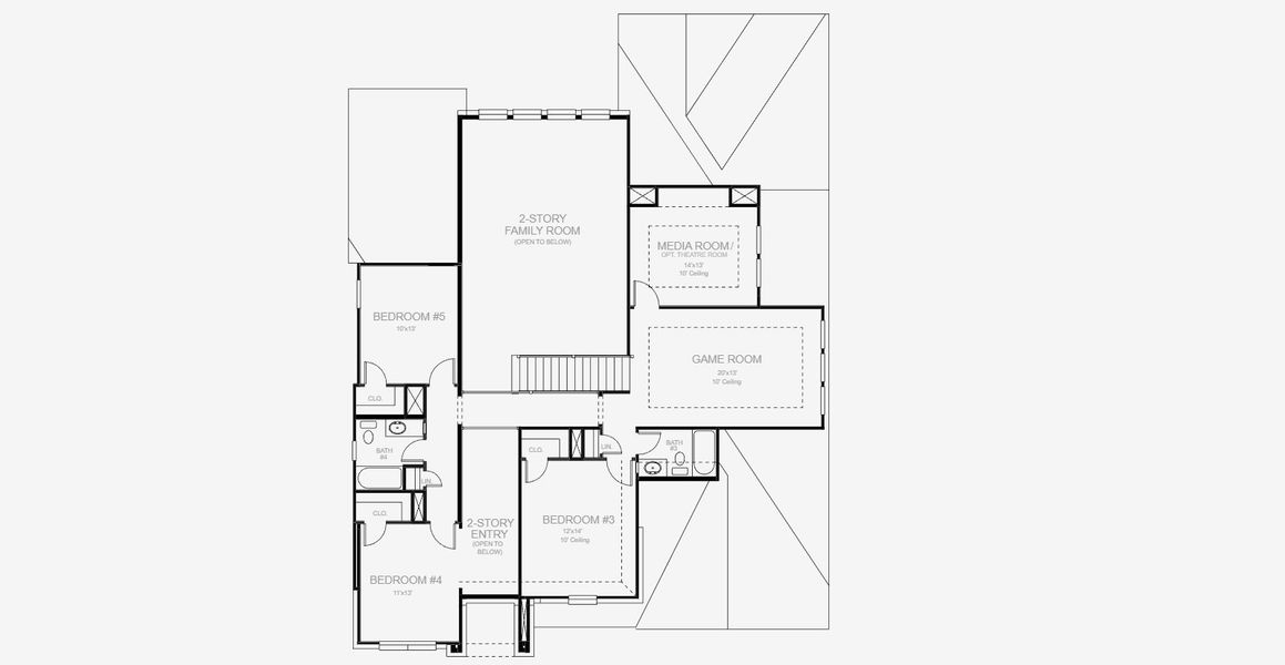 2D floor plan layout for the 3546W by Perry Homes in Katy Court 65', Katy, TX (Image 3).
