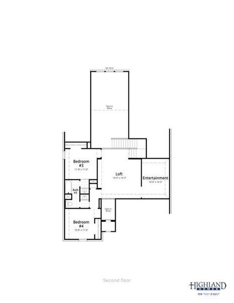 2D floor plan layout of this home in Emory Glen, Magnolia, TX (Image 4).