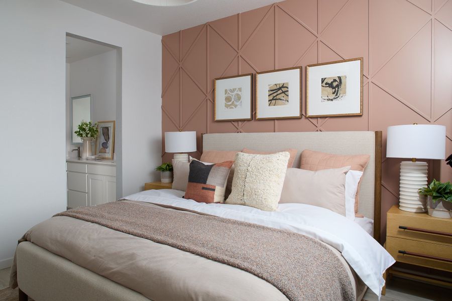 Furnished interior view inside a new home in Lyric at RidgeGate Condos, Lone Tree (Image 16).