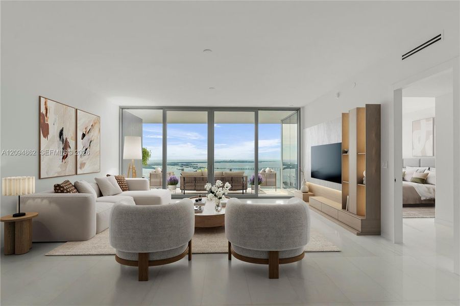 Furnished interior view inside a new home in , Miami (Image 7). Furnished interior view inside a new home in , Miami (Image 7).