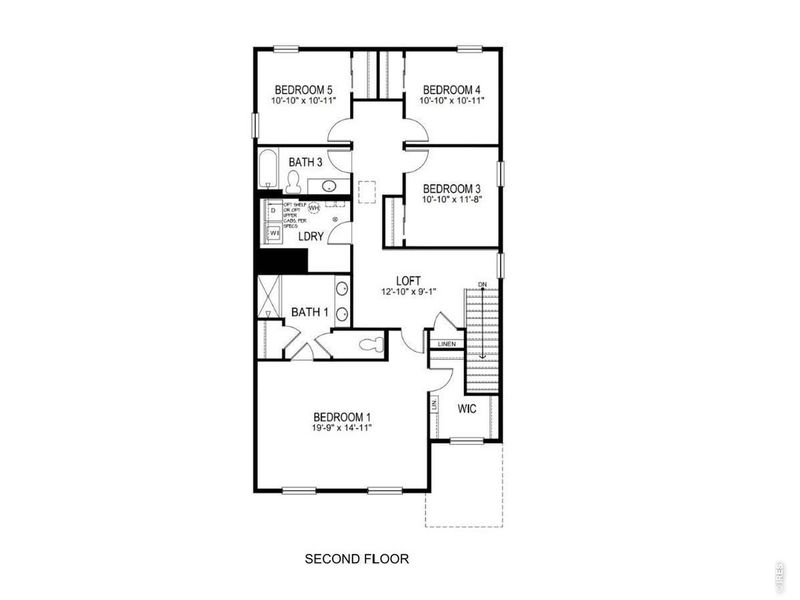 2D floor plan layout of this home in Prairie Song, Windsor, CO (Image 3).