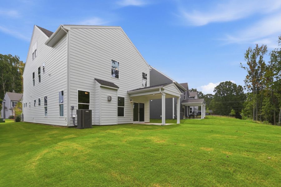 Exterior details and patio area of a home in Caldwell Forest, Charlotte (Image 20).