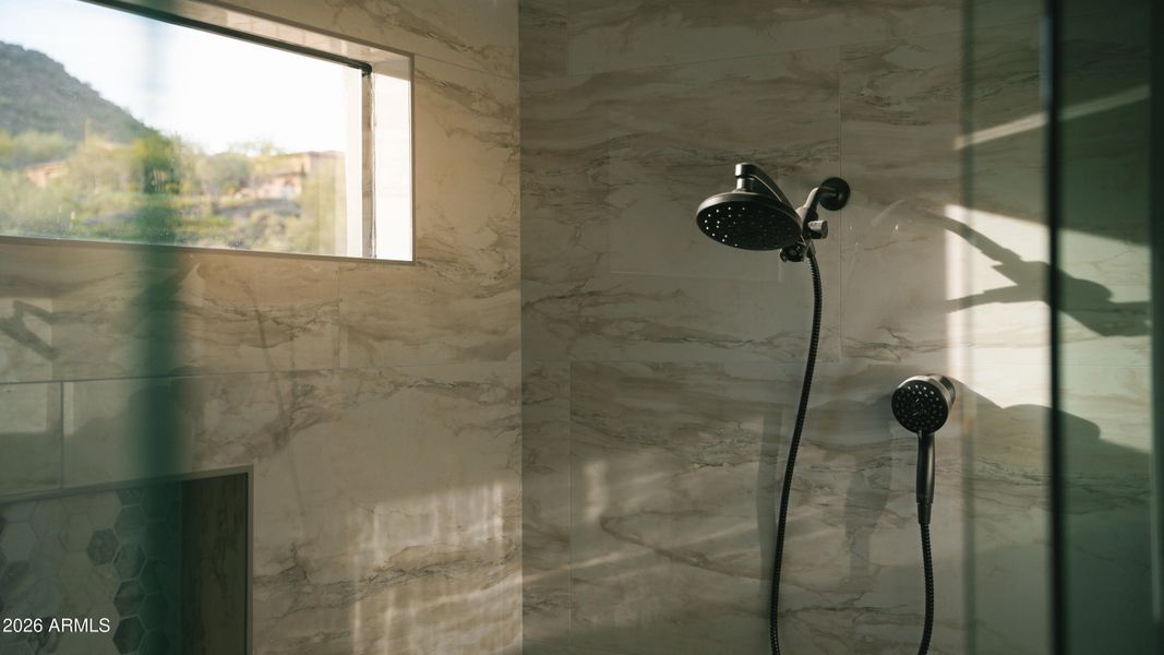 Primary Shower with Natural Light