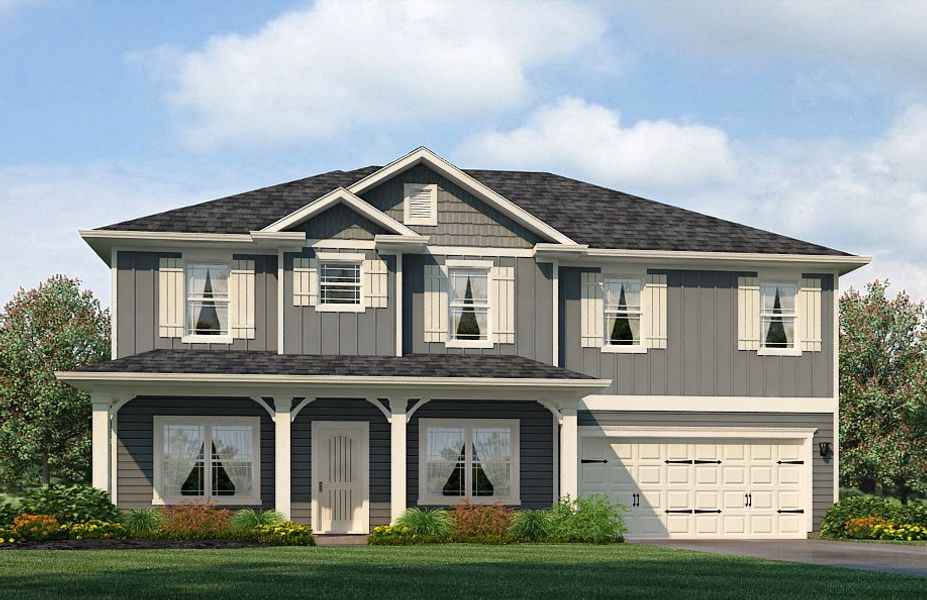 Representative exterior photo of a completed home built from the 2913 by Adams Homes in Hidden Pines, Cameron, NC (Image 20).