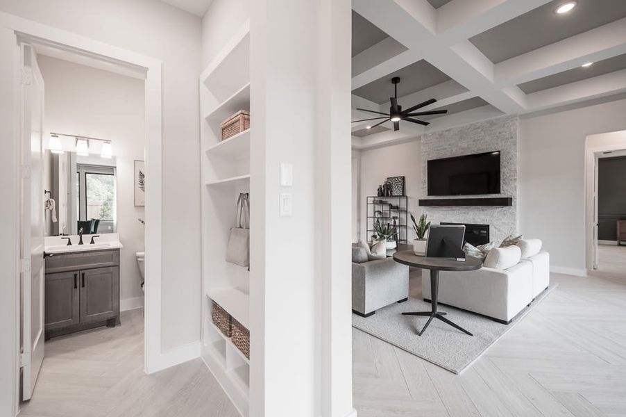 Representative furnished interior of a home built from the Carignan by Tri Pointe Homes in Legacy Grove, Montgomery (Image 54).