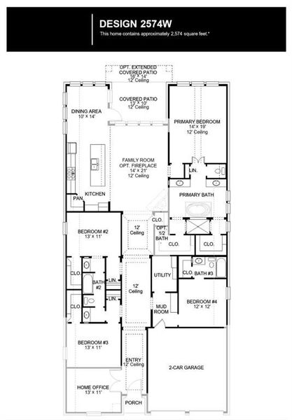 2D floor plan layout of this home in Trinity Falls, McKinney, TX (Image 2).