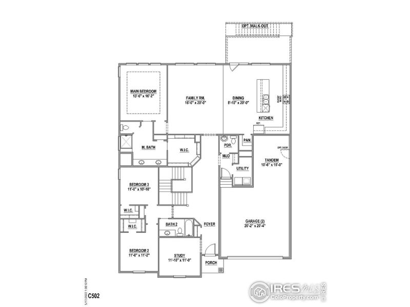 2D floor plan layout of this home in RainDance National 60/70, Windsor, CO (Image 4).