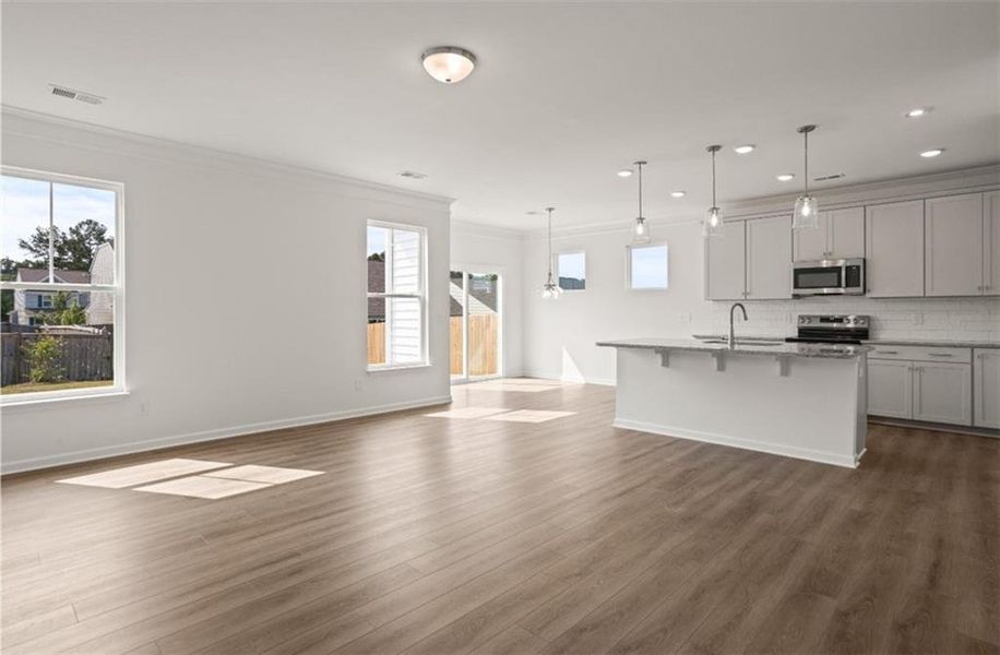 Spacious, unfurnished interior of a new home in Villas at Dawsonville, Dawsonville (Image 17). Spacious, unfurnished interior of a new home in Villas at Dawsonville, Dawsonville (Image 17).