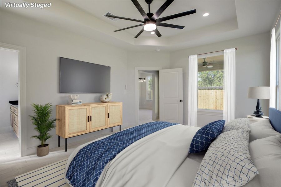 Primary Bedroom: Virtually Staged Primary Bedroom: Virtually Staged
