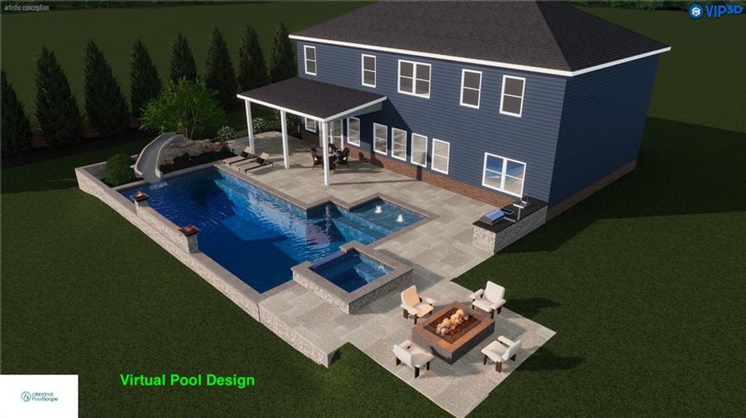 Exterior rendering of this home design in Deer Valley, Canton, GA (Image 4).