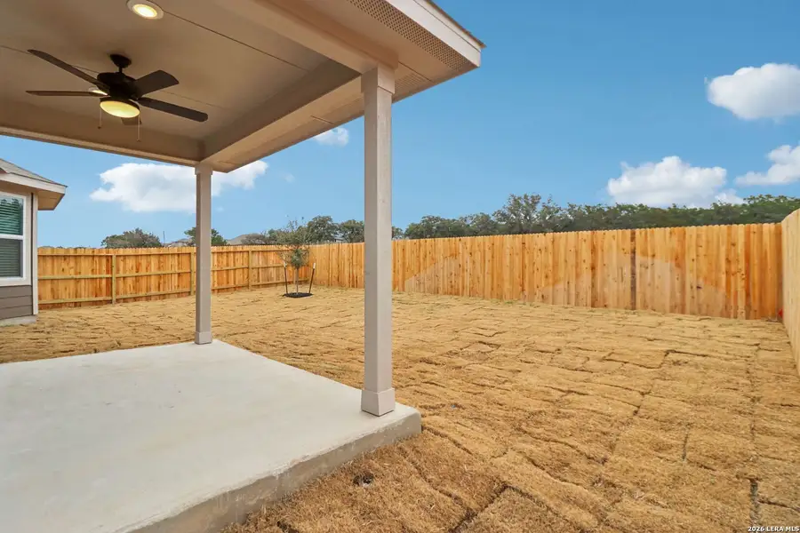 Exterior details and patio area of a home in Sagebrooke - Classic Series, San Antonio (Image 4).