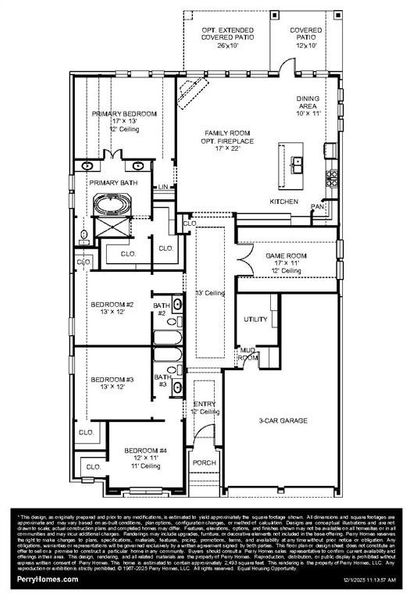 2D floor plan layout of this home in Devonshire, Forney, TX (Image 2).