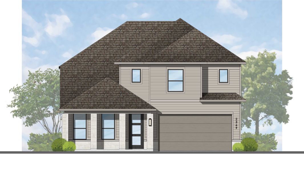 Representative rendering of the exterior for the Renoir Plan by Highland Homes (Image 1).