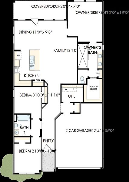 2D floor plan layout of this home in Briggs Ranch – Select Classic Series, San Antonio, TX (Image 2). 2D floor plan layout of this home in Briggs Ranch – Select Classic Series, San Antonio, TX (Image 2).