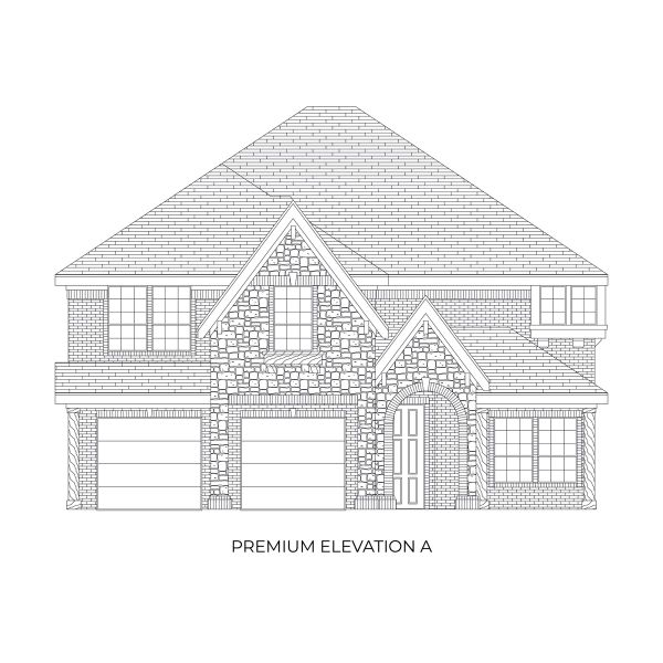 Representative rendering of the exterior for the Princeton EW F (w/Media) by First Texas Homes (Image 2).