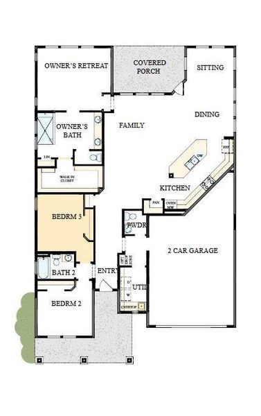 2D floor plan layout of this home in Encore at Streamside - Tradition Series, Waxhaw, NC (Image 3).