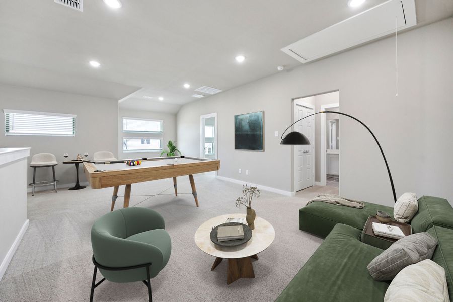 Game Room in the Mesquite home plan by Trophy Signature Homes – REPRESENTATIVE PHOTO Game Room in the Mesquite home plan by Trophy Signature Homes – REPRESENTATIVE PHOTO