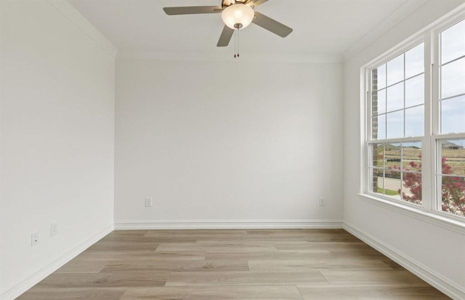 Spacious study with large windows Spacious study with large windows