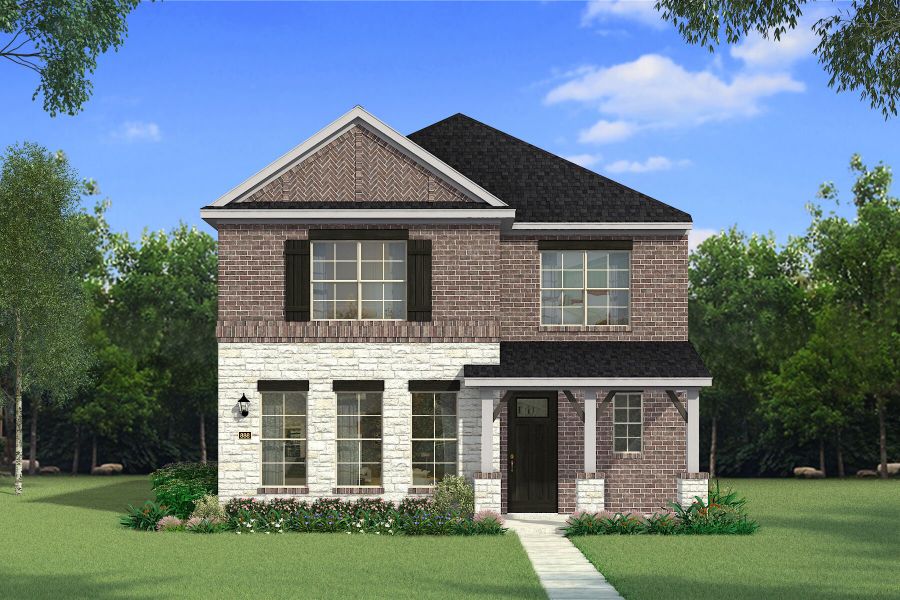 Representative exterior photo of a completed home built from the Pecos by Mattamy Homes in Bayside, Rowlett, TX (Image 2). Representative exterior photo of a completed home built from the Pecos by Mattamy Homes in Bayside, Rowlett, TX (Image 2).