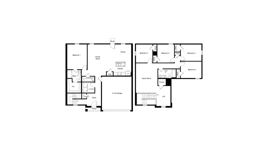 2D floor plan layout for the Callahan by D.R. Horton in Ponder Farms, Ponder, TX (Image 4).