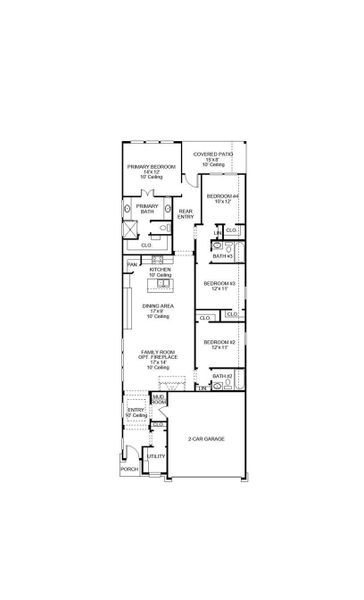 2D floor plan layout of this home in Jordan Ranch 40', Fulshear, TX (Image 2).