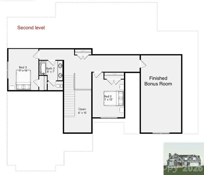 2D floor plan layout of this home in , Asheville, NC (Image 3).