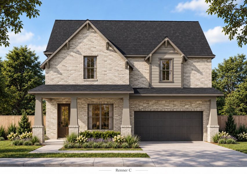 Representative exterior photo of a completed home built from the Renner by Olivia Clarke Homes in Sherley Farms, Anna, TX (Image 3). Representative exterior photo of a completed home built from the Renner by Olivia Clarke Homes in Sherley Farms, Anna, TX (Image 3).