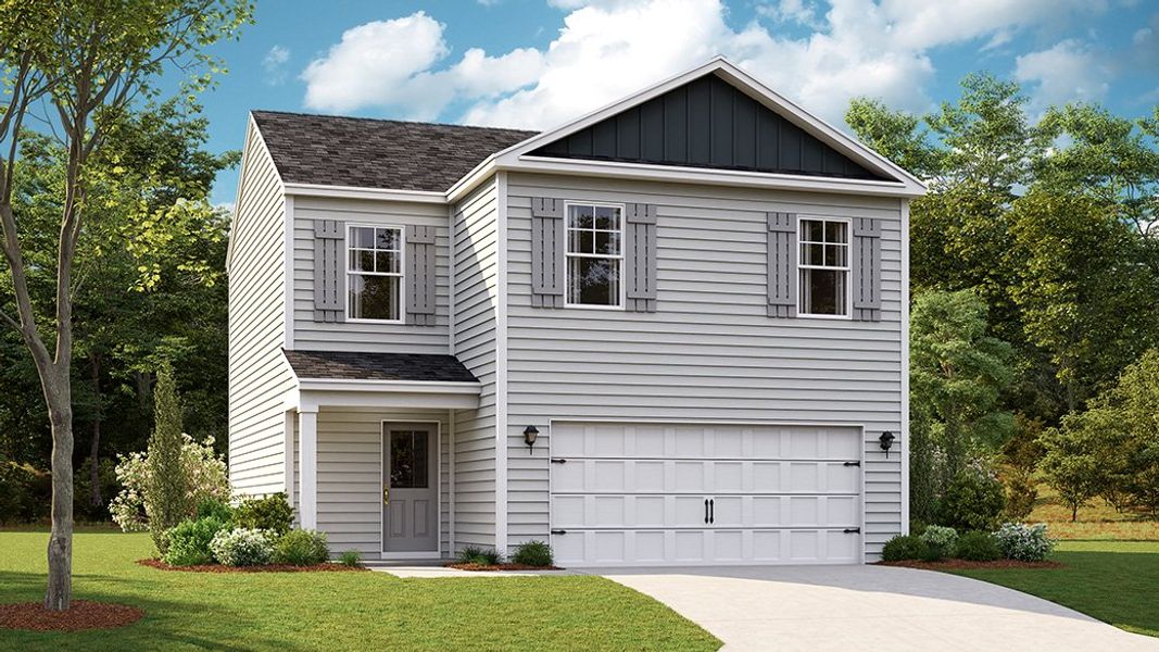 Representative exterior photo of a completed home built from the Bennet by D.R. Horton in The Hideaway at Fox Meadows, Bluff City, TN (Image 18).