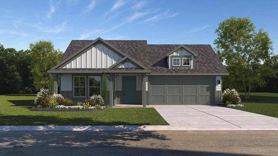 A welcoming facade presents an inviting entry, complemented by neatly maintained landscaping and a functional garage. A welcoming facade presents an inviting entry, complemented by neatly maintained landscaping and a functional garage.