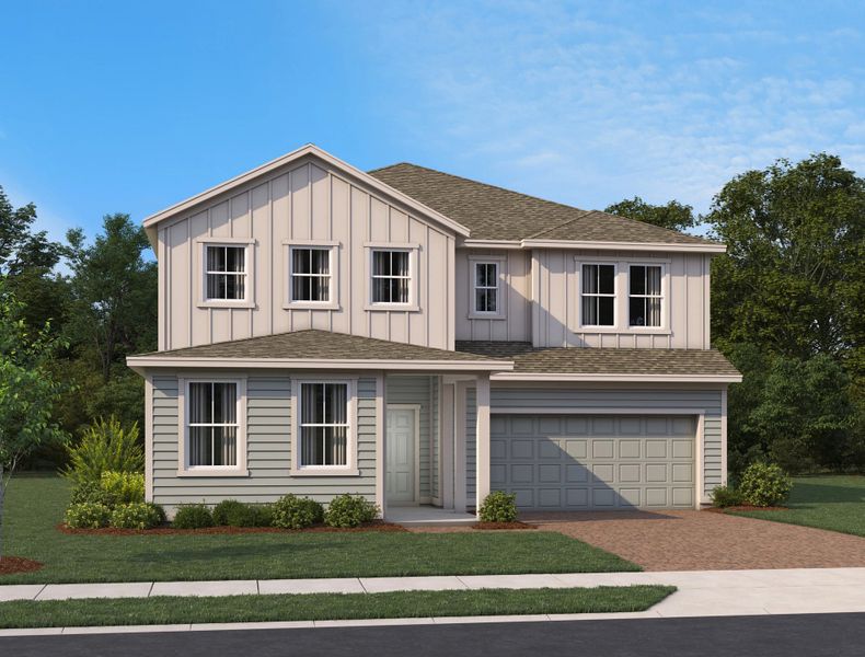 Representative exterior photo of a completed home built from the Duval II by Ashton Woods in Ardisia Park Estate, New Smyrna Beach, FL (Image 26).