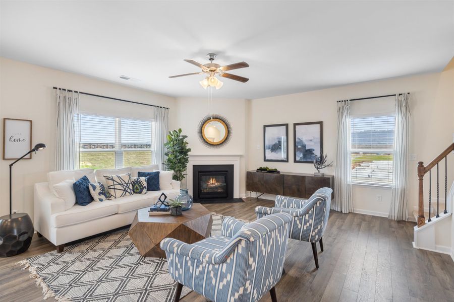Representative furnished interior of a home built from the Mansfield by D.R. Horton in Sweet Briar, Ooltewah (Image 6).