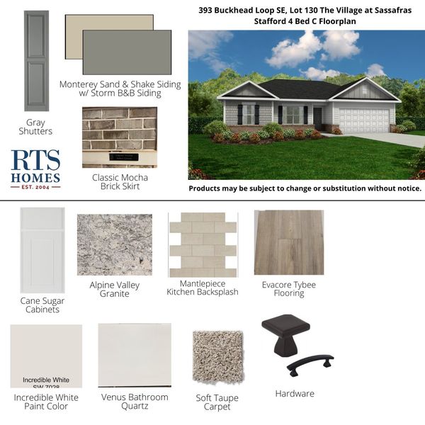 2D floor plan layout of this home in The Village at Sassafras, Allenhurst, GA (Image 3).