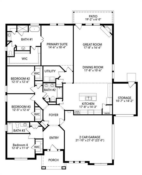 2D floor plan layout of this home in Joshua Meadows, Joshua, TX (Image 5). 2D floor plan layout of this home in Joshua Meadows, Joshua, TX (Image 5).