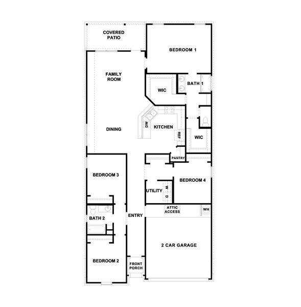 2D floor plan layout for the The Reagan by D.R. Horton in Southgrove, Kyle, TX (Image 5). 2D floor plan layout for the The Reagan by D.R. Horton in Southgrove, Kyle, TX (Image 5).
