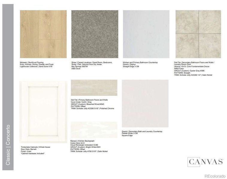 Design Selections. Home is under construction, selections subject to change.
