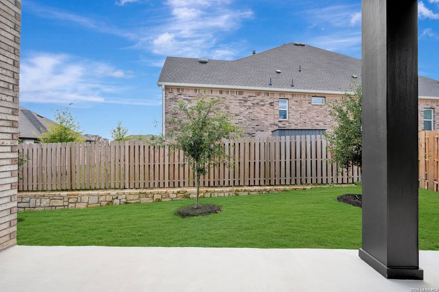 Exterior details and patio area of a home in Windsong - Reserve Series, Boerne (Image 23). Exterior details and patio area of a home in Windsong - Reserve Series, Boerne (Image 23).