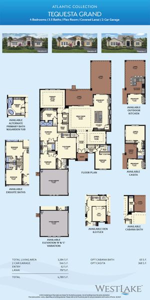 2D floor plan layout of this home in Westlake, Westlake, FL (Image 3).