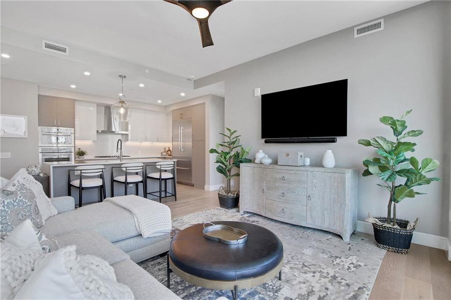 Furnished interior view inside a new home in The Dillon Buckhead, Atlanta (Image 19). Furnished interior view inside a new home in The Dillon Buckhead, Atlanta (Image 19).