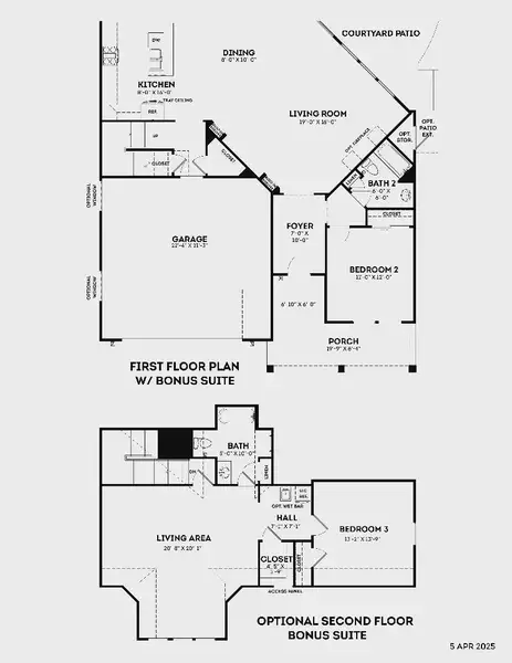 2D floor plan layout for the Promenade by Epcon Communities in Lakeside at Millican Reserve, College Station, TX (Image 6).