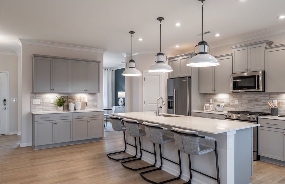 Furnished interior view inside a new home in Stewarts Landing, Charlotte (Image 16).