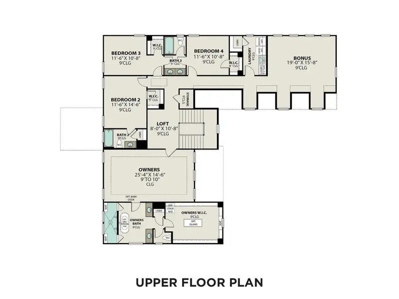 2D floor plan layout for the The Alston A by Davidson Homes LLC in Shelton Square, Murfreesboro, TN (Image 3).