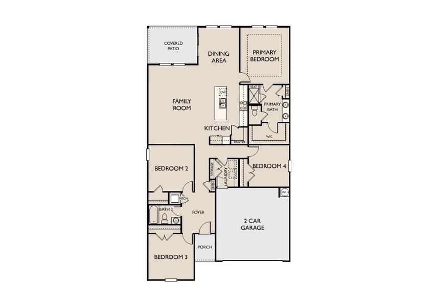 2D floor plan layout of this home in Cedars of Cane Ridge | 55+ Community, Antioch, TN (Image 5).