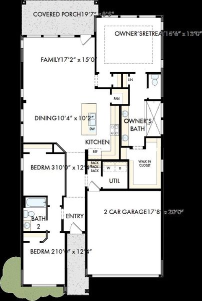 2D floor plan layout of this home in Walden Creek – Reserve Collection, Montgomery, TX (Image 3).