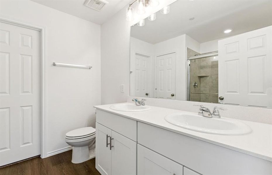 Owner's private bathroom with double vanity Owner's private bathroom with double vanity