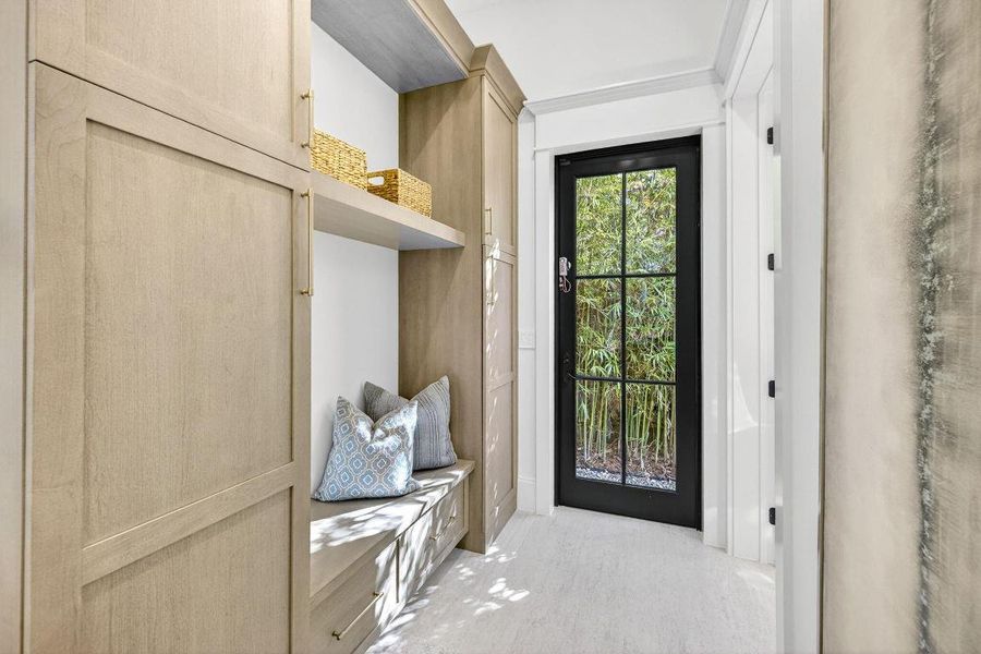Mudroom Entry from 2 car garage